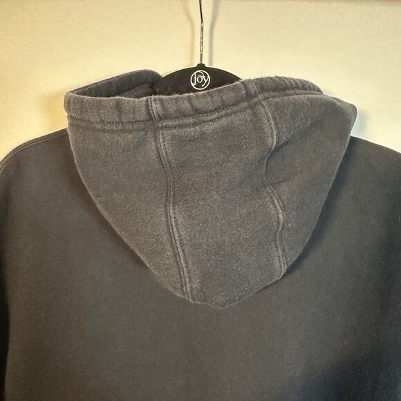 Tap Out Logo Unisex Fleece Hoodie Sweatshirt Size Med Black w White Emb Y2K - Picture 8 of 9